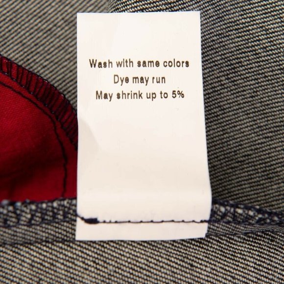 RIYKA Leonie Denim Mini Dress S Geometric Panels Long Sleeve Round Neck Cowgirl - Picture 7 of 7